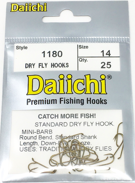 Pack of 25, Daiichi 1180 Size 18, Dry Fly Tying Fishing Hooks