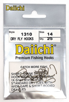 Daiichi 1310 Short-Shank Down Eye Hook size 14 25 pack Hooks
