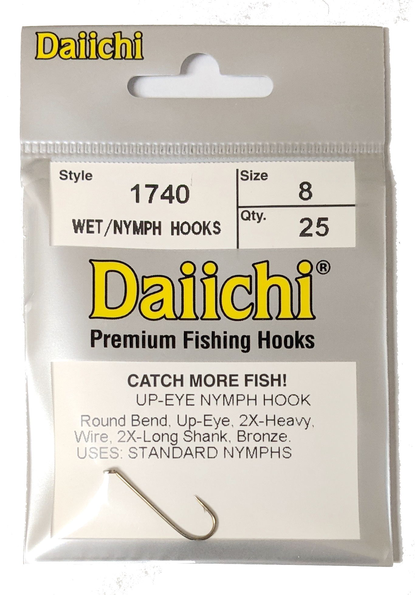 Daiichi 1740 Up Eye Nymph Hook 25 pack Hooks