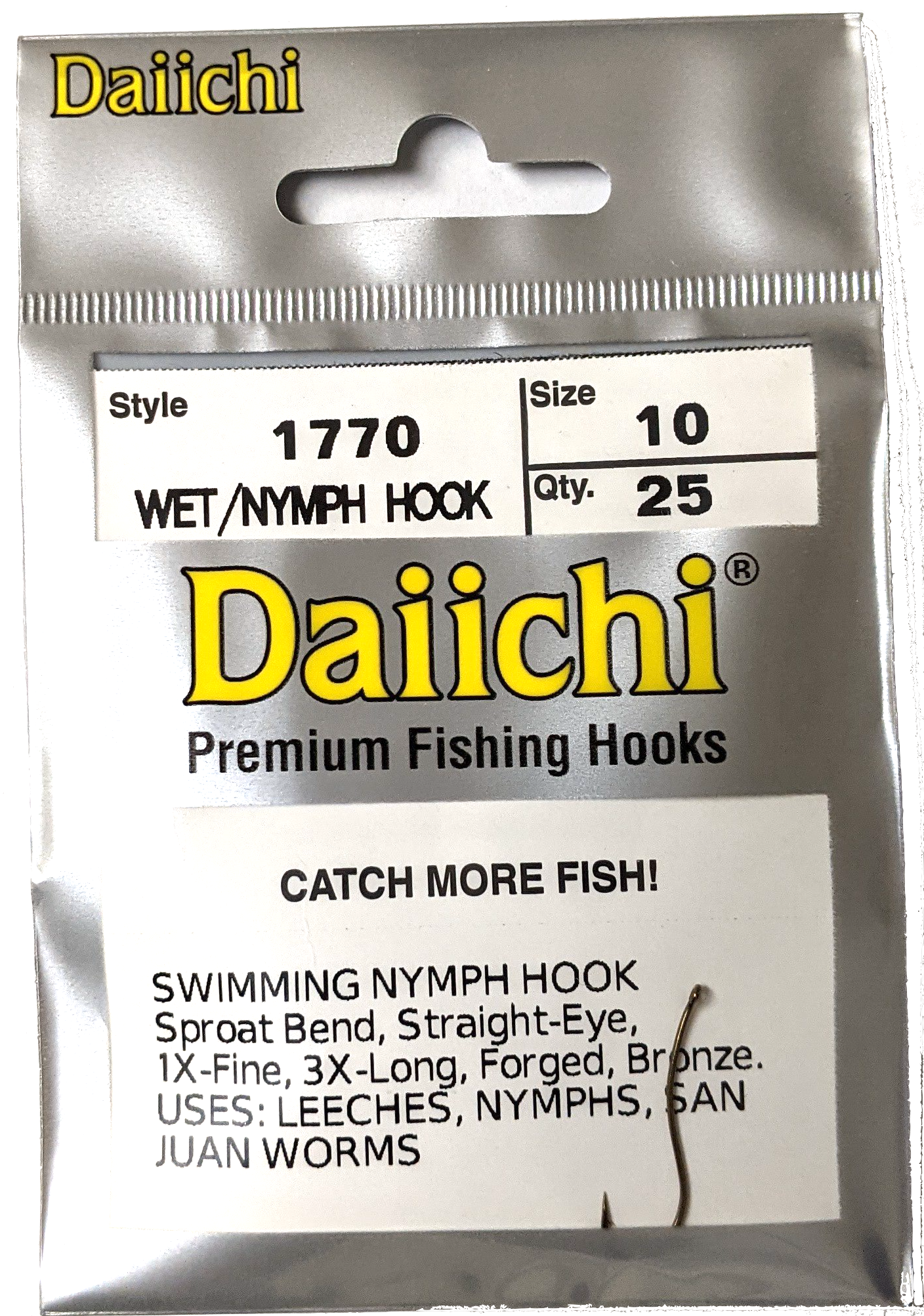 Daiichi 1770 Swimming Nymph Hook 25 Pack Hooks