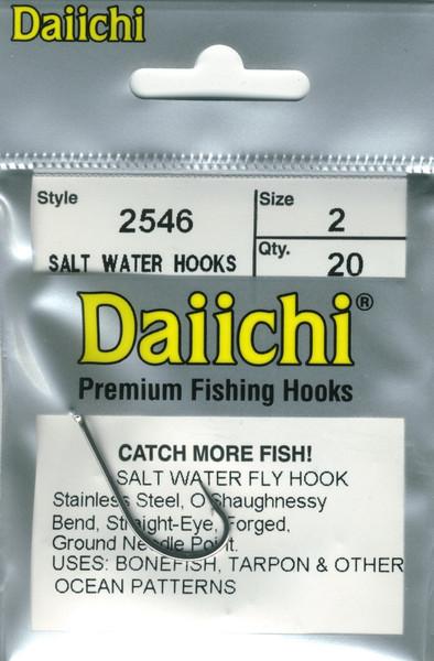 Daiichi 2546 Stainless Saltwater Hook 20 pack Size 2/0 (12 pack) Hooks
