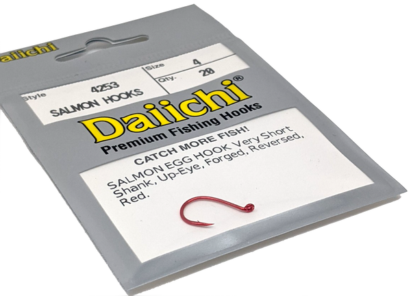 egg hooks for fishing Daiichi 4253 - Salmon Egg Hook - Red - 20/Pkg