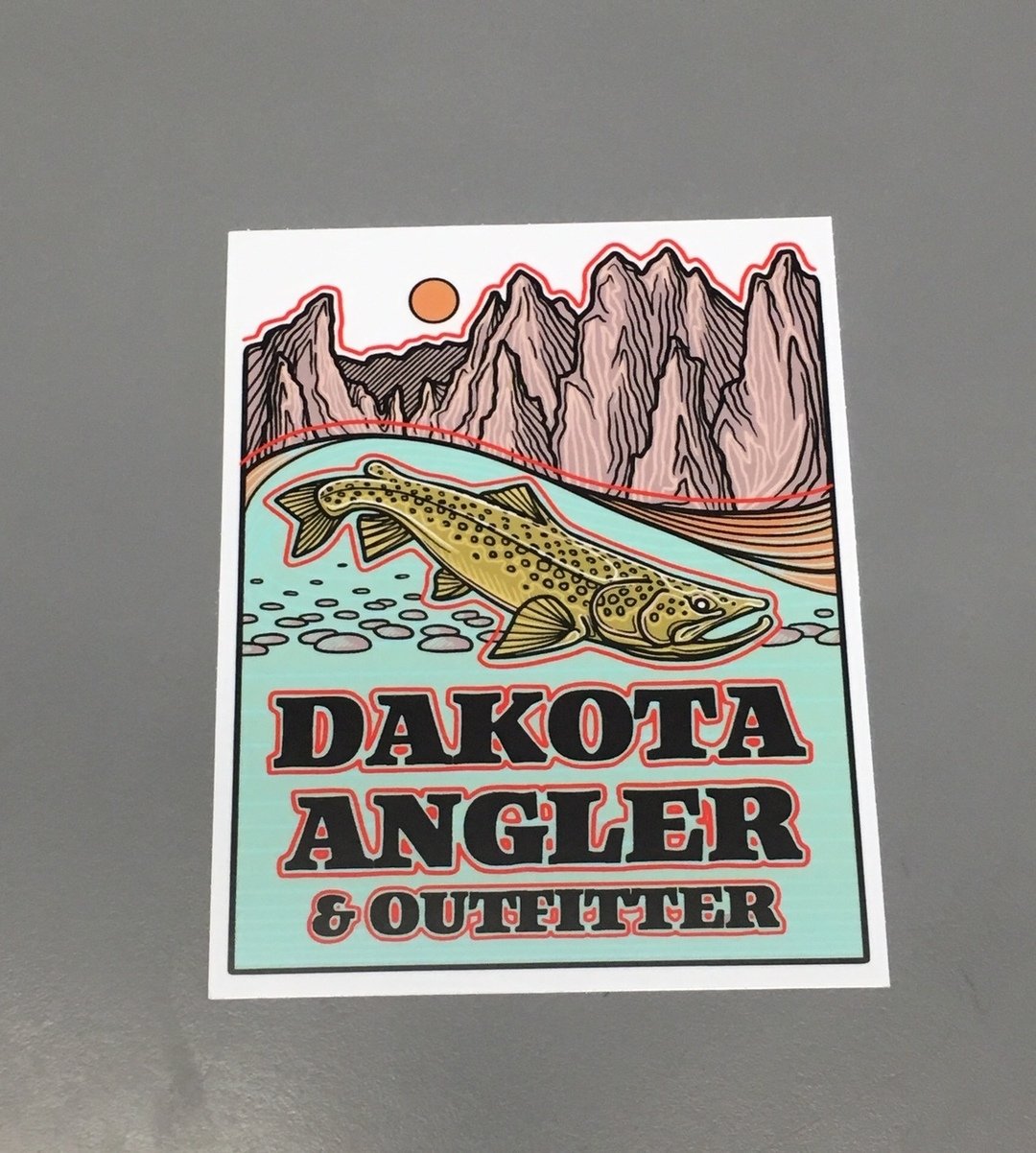 Dakota Angler Logo Sticker 3"x 4" Stickers