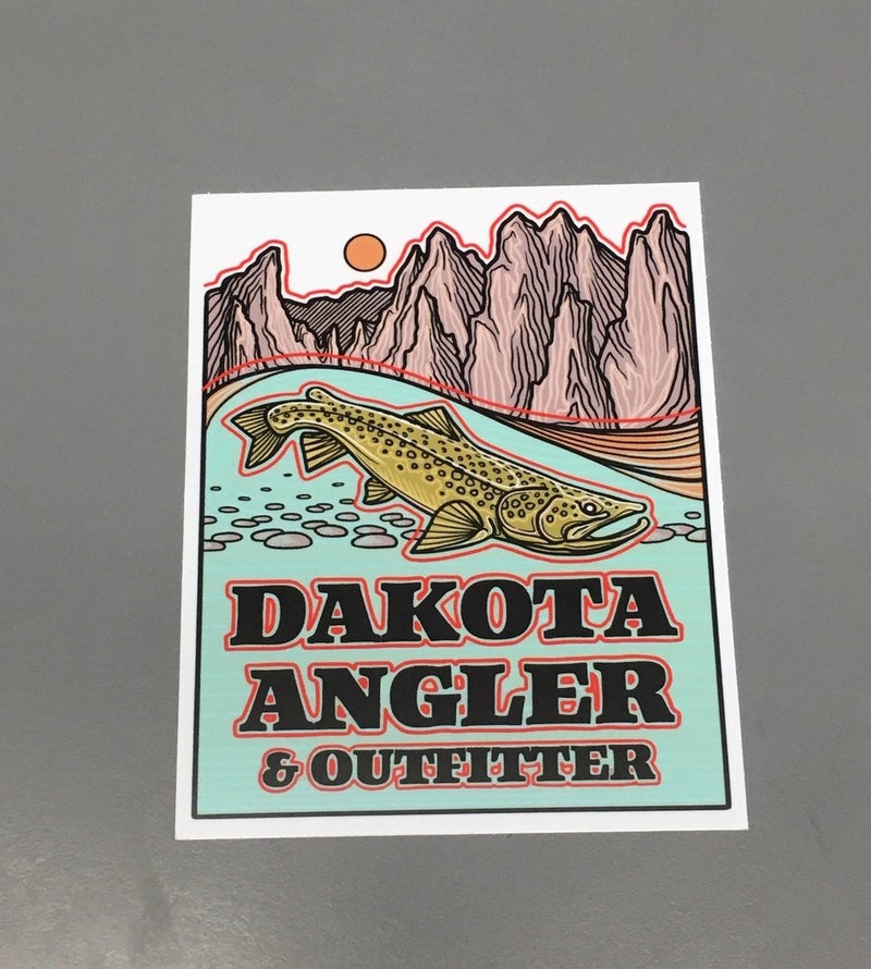 Dakota Angler Logo Sticker 3"x 4" Stickers