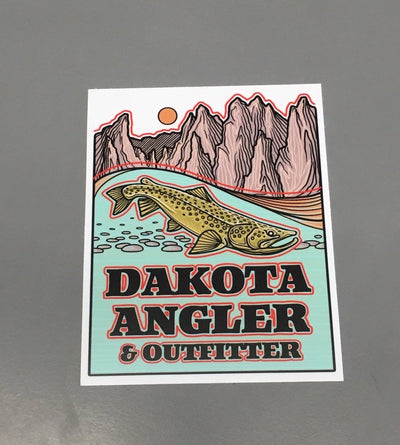Dakota Angler Logo Sticker 4"x 5" Stickers