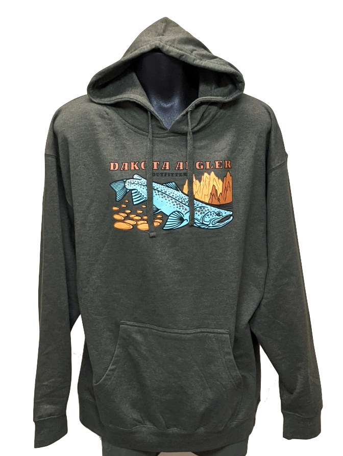 Dakota Angler Men's Underwood Logo Hoody Army Heather / Medium Clothing