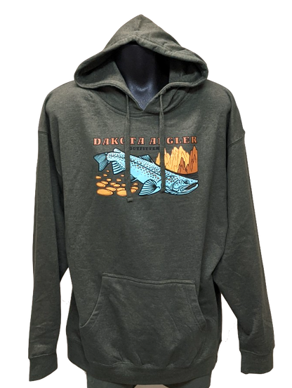 Dakota Angler Men's Underwood Logo Hoody Army Heather / Medium Clothing