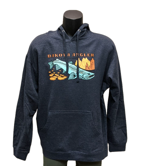 Dakota Angler Men's Underwood Logo Hoody Navy Heather / Medium Clothing