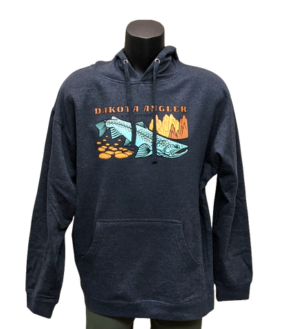 Dakota Angler Men's Underwood Logo Hoody Navy Heather / Medium Clothing