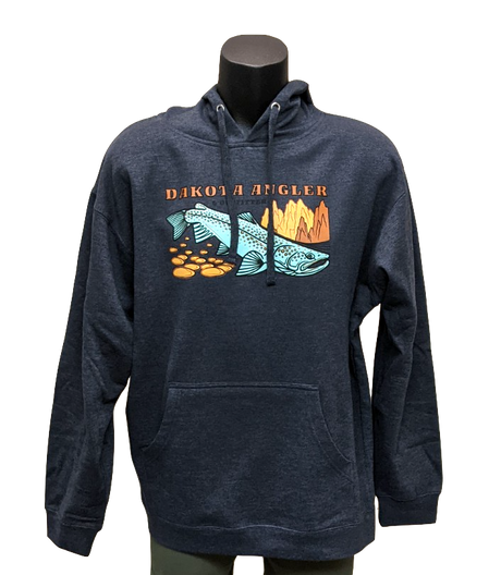 Dakota Angler Men's Underwood Logo Hoody Navy Heather / Medium Clothing