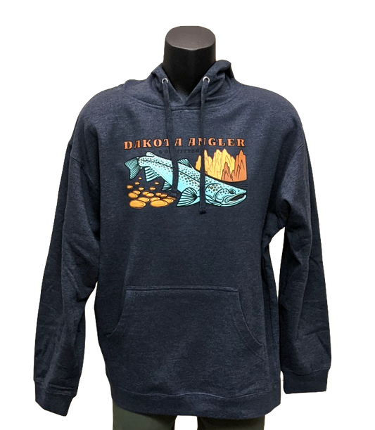 Dakota Angler Men's Underwood Logo Hoody Navy Heather / Medium Clothing