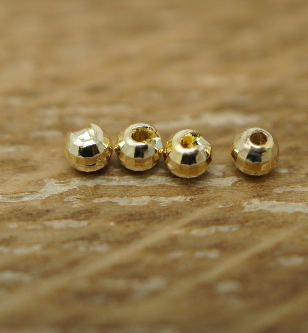 Dakota Angler Slotted Diamond Tungsten Beads Gold 