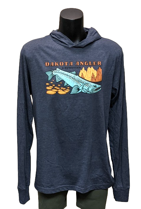 Dakota Angler Underwood Logo T-Shirt Hoody Heather Navy / Medium Clothing