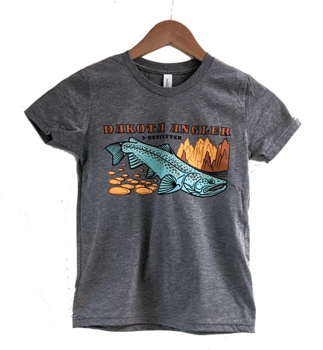 Dakota Angler Youth Underwood Logo T-Shirt Grey / Small Clothing