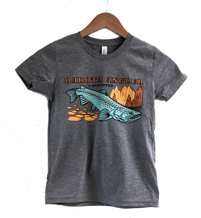 Dakota Angler Youth Underwood Logo T-Shirt Grey / Small Clothing