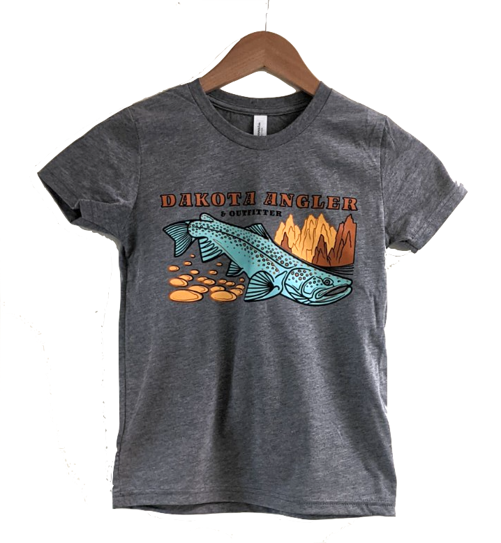 Dakota Angler Youth Underwood Logo T-Shirt Grey / Small Clothing