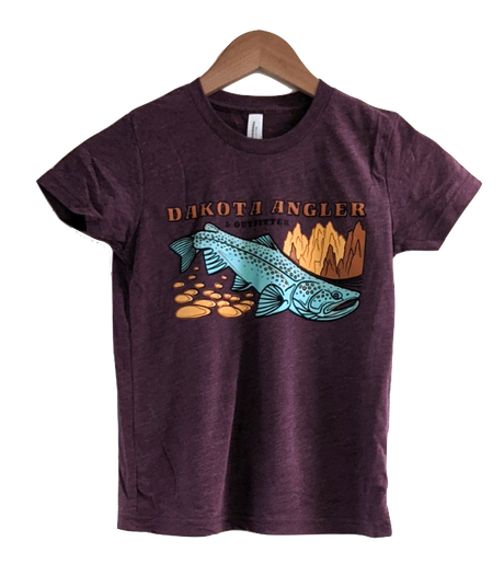 Dakota Angler Youth Underwood Logo T-Shirt Maroon / Small Clothing