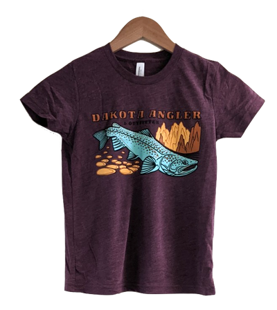 Dakota Angler Youth Underwood Logo T-Shirt Maroon / Small Clothing