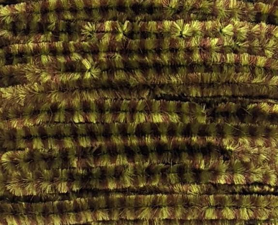 Danville Variegated Chenille Light Olive/Dark Brown Chenilles, Body Materials