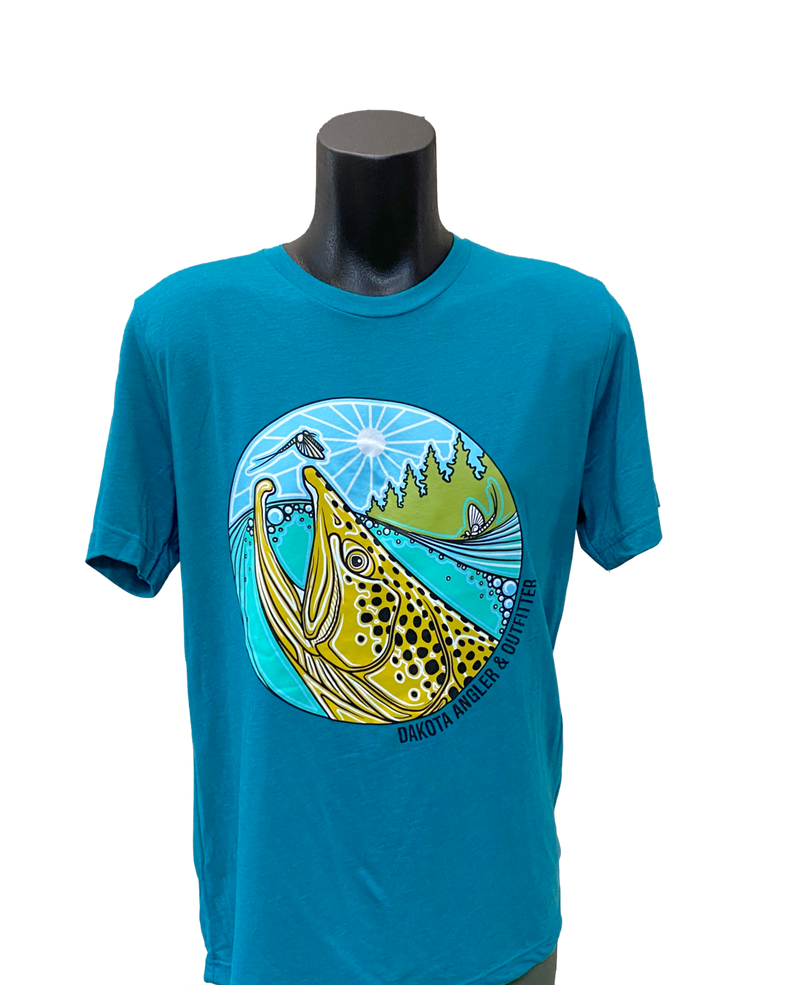 DAO Underwood Brown Trout Rise Logo T-Shirt Teal / XXL Clothing