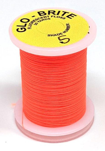 Datum Glo Brite Floss Fl. Fire Orange (5) Threads