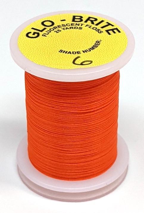 Datum Glo Brite Floss Fl. Hot Orange (6) Threads