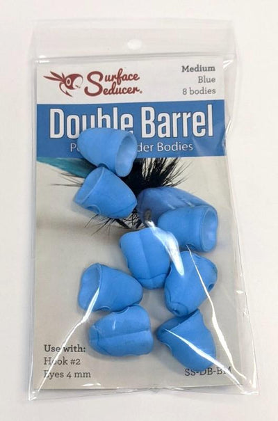 Double Barrel Foam Popper Bodies Blue / Medium Chenilles, Body Materials