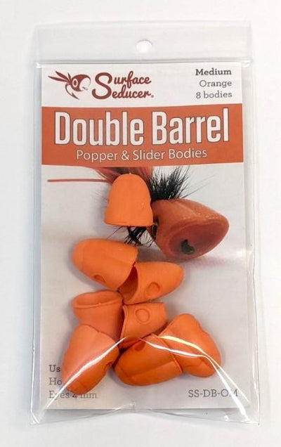 Double Barrel Foam Popper Bodies Orange / Medium Chenilles, Body Materials