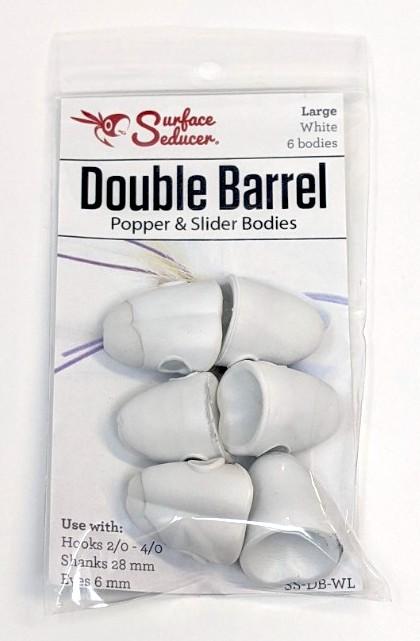 Double Barrel Foam Popper Bodies White / Medium Chenilles, Body Materials