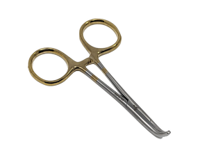 Dr. Slick Clamp Gold 5" Curved Forceps