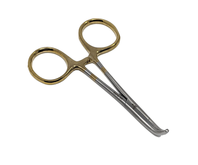 Dr. Slick Clamp Gold 5" Curved Forceps