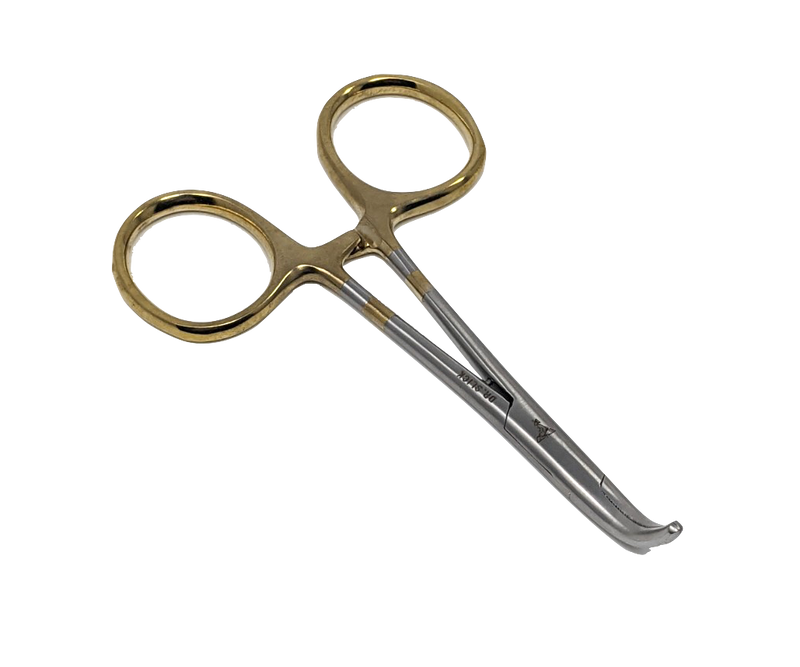 Dr. Slick Clamp Gold 5" Curved Forceps