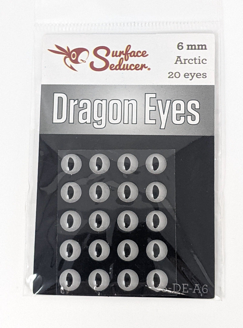 Dragon Eyes Arctic Grey/White / 6mm Beads, Eyes, Coneheads