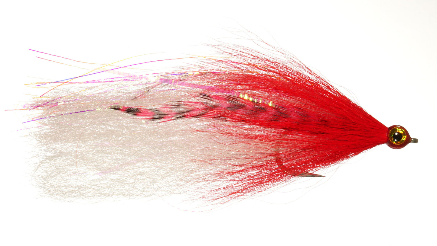 Ehlers' Gator Done Red/White Warmwater Flies