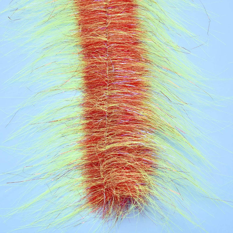 EP Craft Fur Brush 3" Wide Chartreuse/Red Chenilles, Body Materials