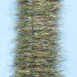 EP Minnow Head Brush 1.5" Wide Grass Olive Chenilles, Body Materials