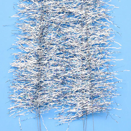 EP Thunderstruck Brush 1.5" Hologram Silver Chenilles, Body Materials
