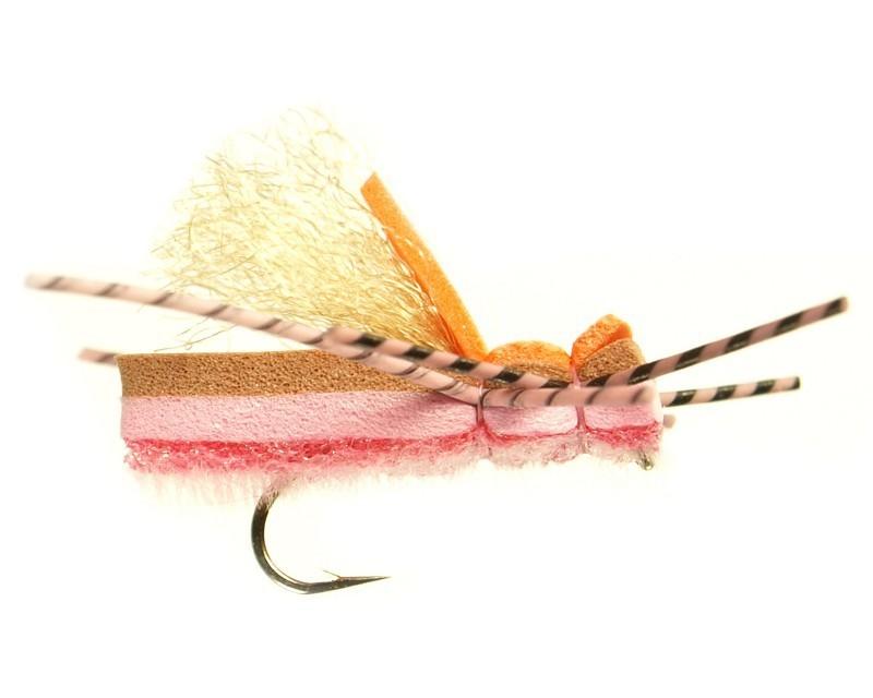 Fat Frank Hopper Peach / 8 Trout Flies