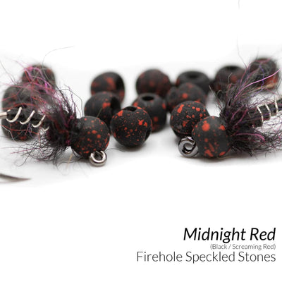 Firehole Round Speckled Tungsten Stones Midnight Red / 2.0 mm Beads, Eyes, Coneheads