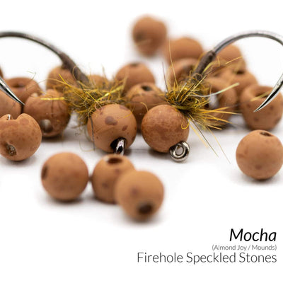 Firehole Round Speckled Tungsten Stones Mocha / 2.0 mm Beads, Eyes, Coneheads