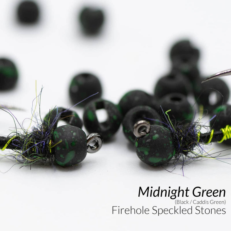 Firehole Slotted Speckled Stones Midnight Green / 2.0 mm Beads, Eyes, Coneheads