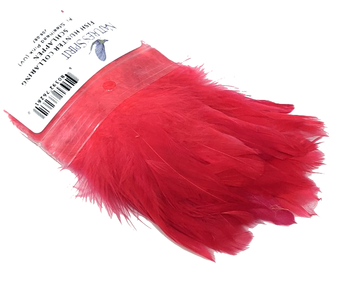 Fish Hunter Collaring Schlappen FL Steelhead Pink UV Default Saddle Hackle, Hen Hackle, Asst. Feathers