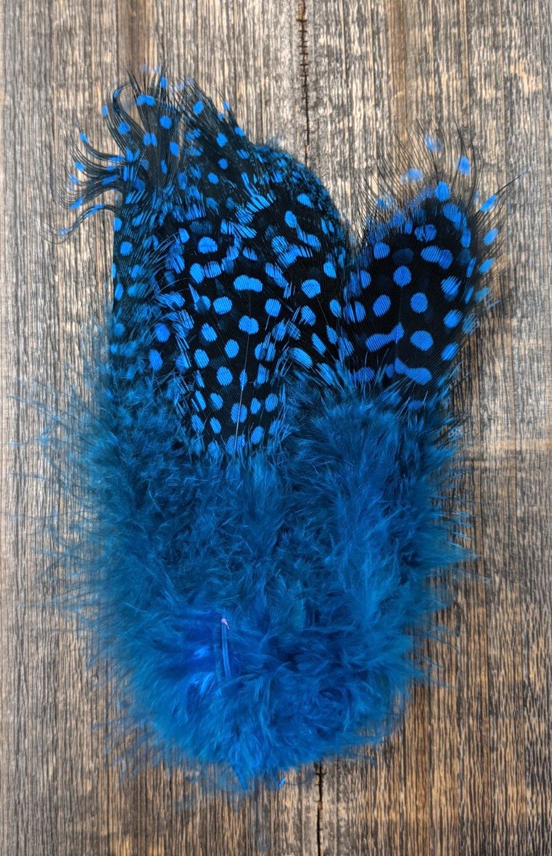 Fish Hunter Jumbo Guinea Dark Turquoise/KFB Saddle Hackle, Hen Hackle, Asst. Feathers