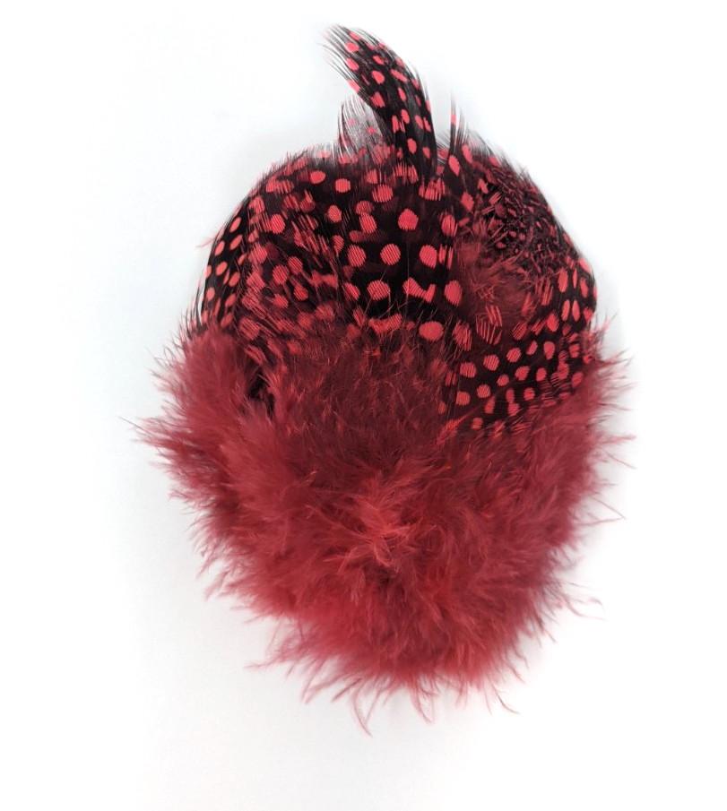 Fish Hunter Large Dot Guinea FL. Steelhead Pink (UV) Saddle Hackle, Hen Hackle, Asst. Feathers