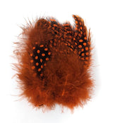 Fish Hunter Large Dot Guinea Hot Orange Saddle Hackle, Hen Hackle, Asst. Feathers