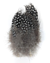 Fish Hunter Large Dot Guinea Natural White Saddle Hackle, Hen Hackle, Asst. Feathers