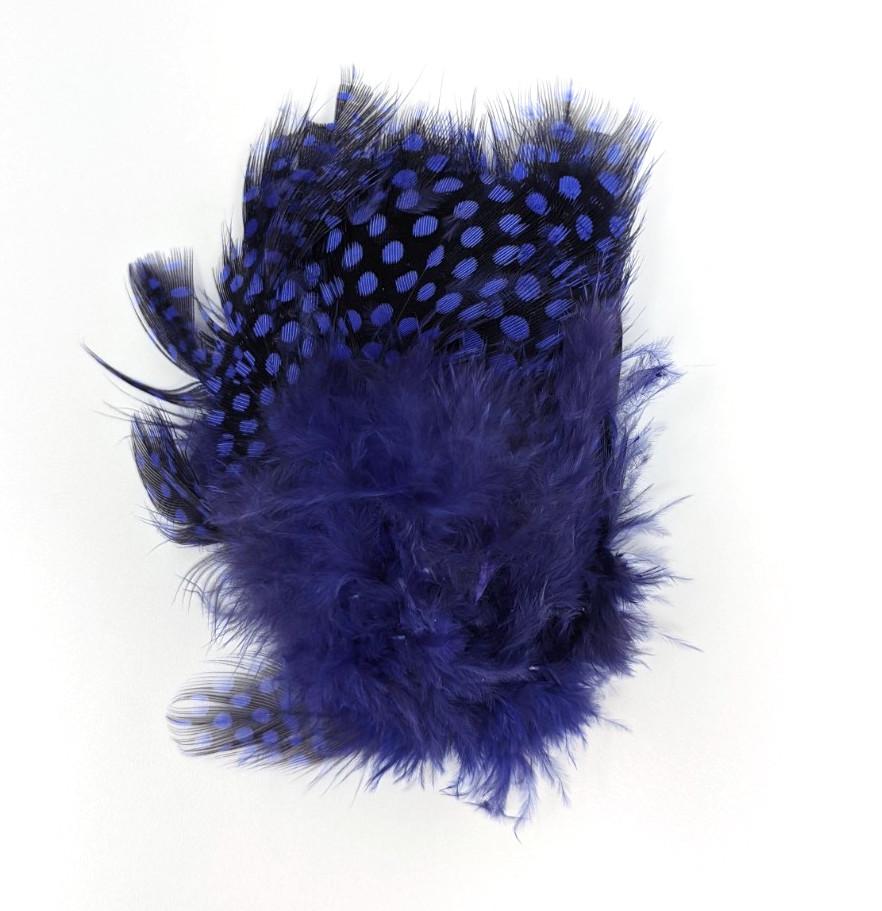 Fish Hunter Large Dot Guinea Purple (UV) Saddle Hackle, Hen Hackle, Asst. Feathers