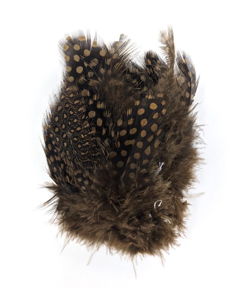 Fish Hunter Large Dot Guinea Sculpin Olive (UV) Saddle Hackle, Hen Hackle, Asst. Feathers