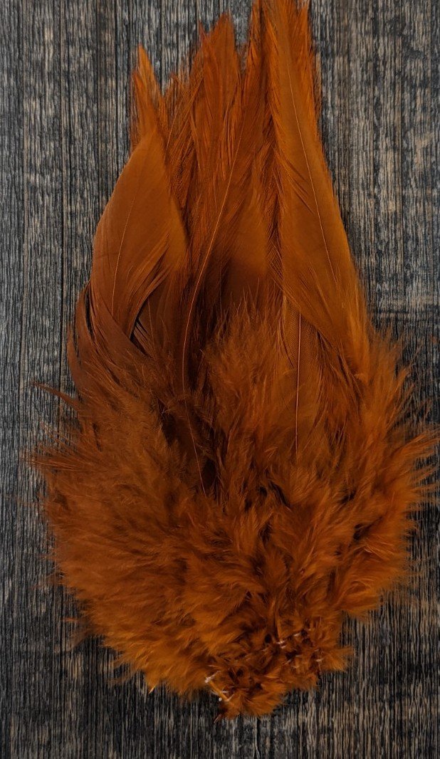 Fish Hunter Select Saddle Hackle Crawfish Orange (UV) Saddle Hackle, Hen Hackle, Asst. Feathers