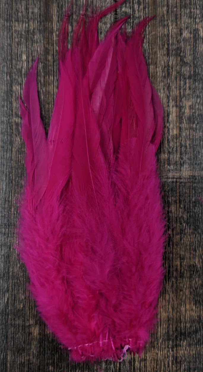 Fish Hunter Select Saddle Hackle FL. Fuchsia (UV) Saddle Hackle, Hen Hackle, Asst. Feathers